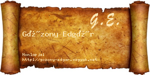 Gózony Edgár névjegykártya
